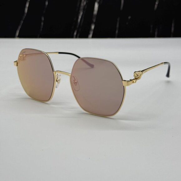 NEW CARTIER CT0267S 004 CARTIER GOLD/PINK TITANIUM WOMEN CARTIER SUNGLASSES - Picture 3 of 15